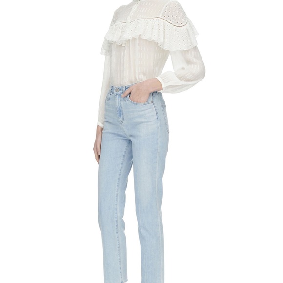 Rebecca Taylor poppy eyelet ruffle silk blouse - Picture 4 of 11